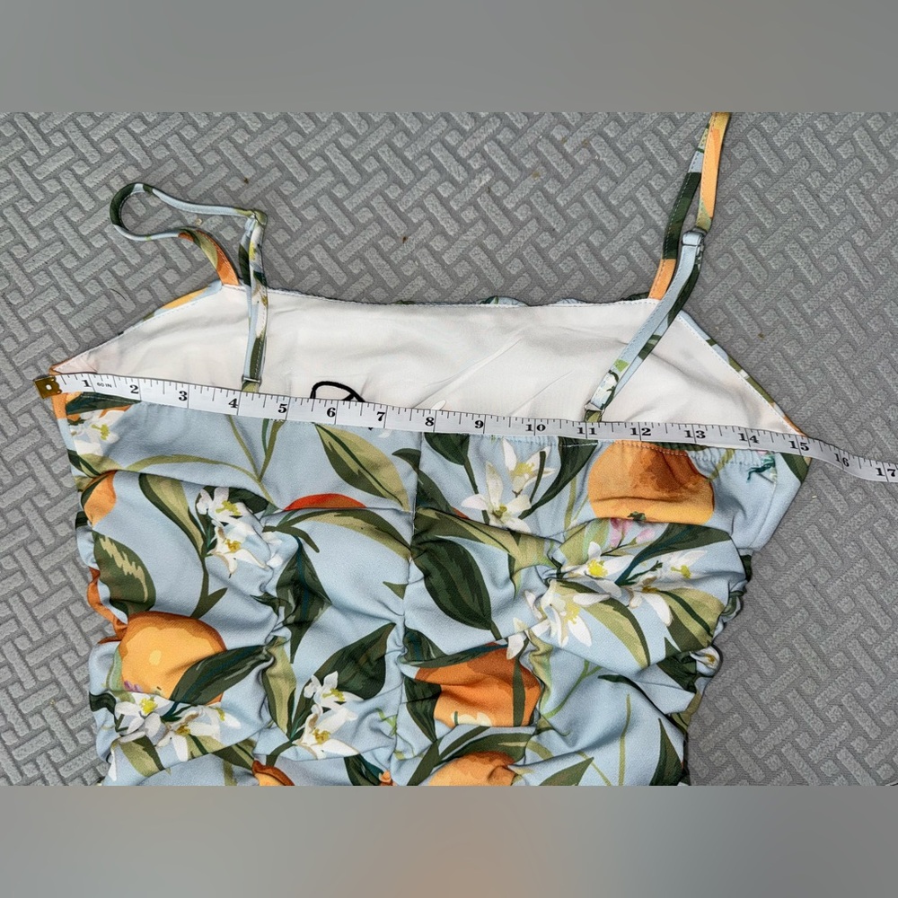 Cider Orange and Green Floral Mini Dress - Picture 4 of 9